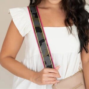 Stylish Neon Pink and Camouflage Purse Strap